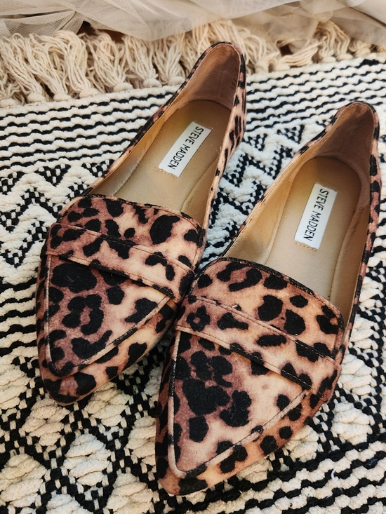 Steve Madden Shoes - Steve Madden Leopard Print Pointed Loafers - Brown